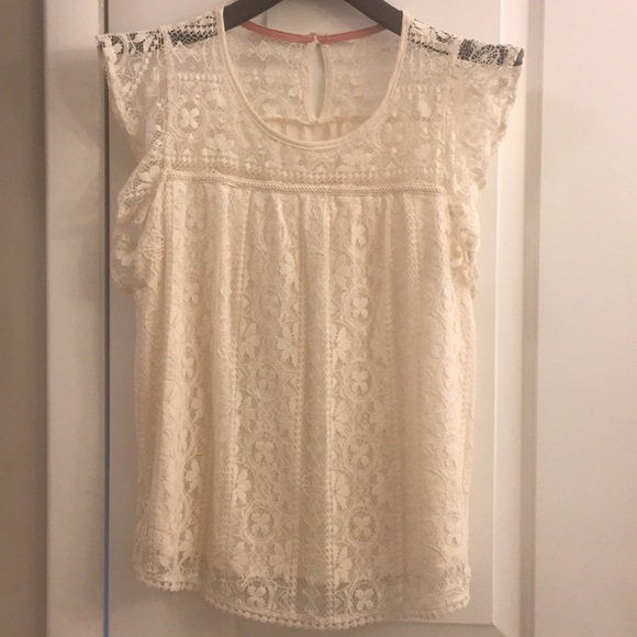 Ivory lace blouse size L - Picture 2 of 6
